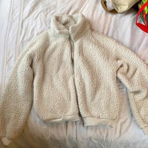 Fluffy bomber jacket